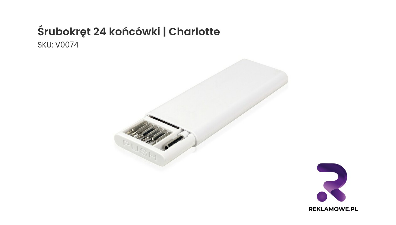 Śrubokręt z zestawem 24 końcówek marki Charlotte