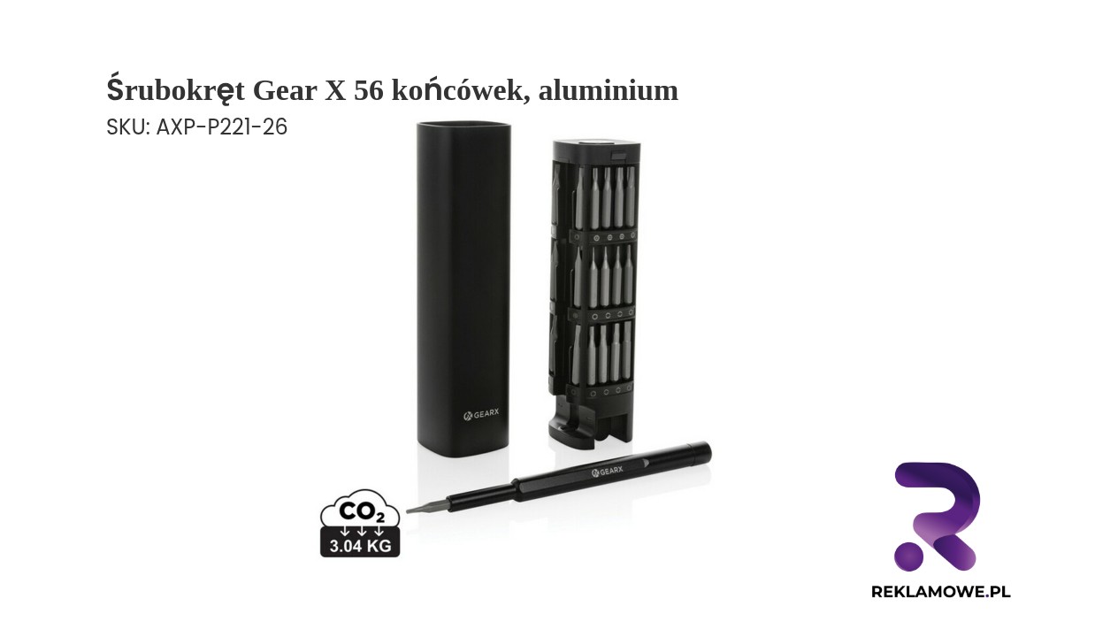 Śrubokręt Gear X z 56 końcówkami wykonany z aluminium