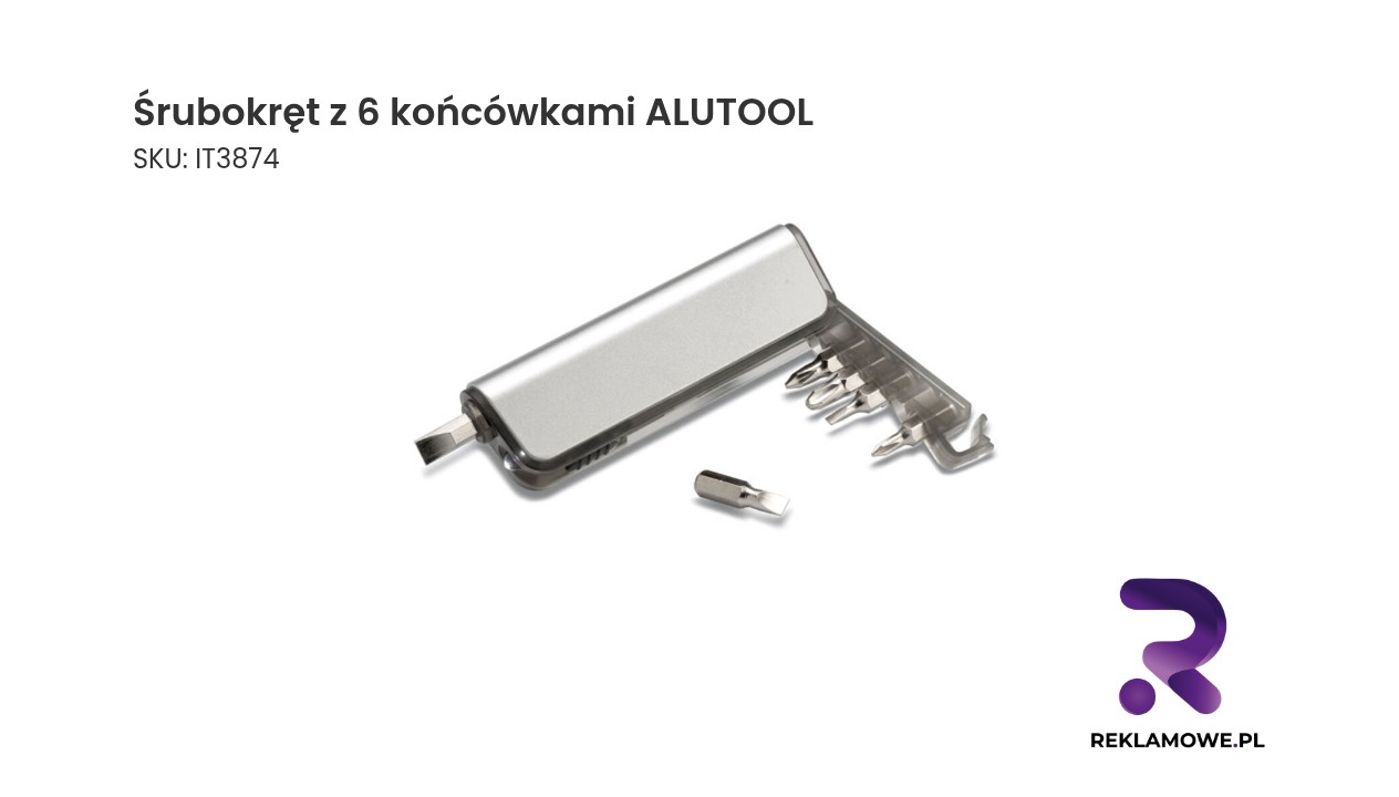 Śrubokręt z 6 końcówkami ALUTOOL Śrubokręt Alutool z wymiennymi końcówkami