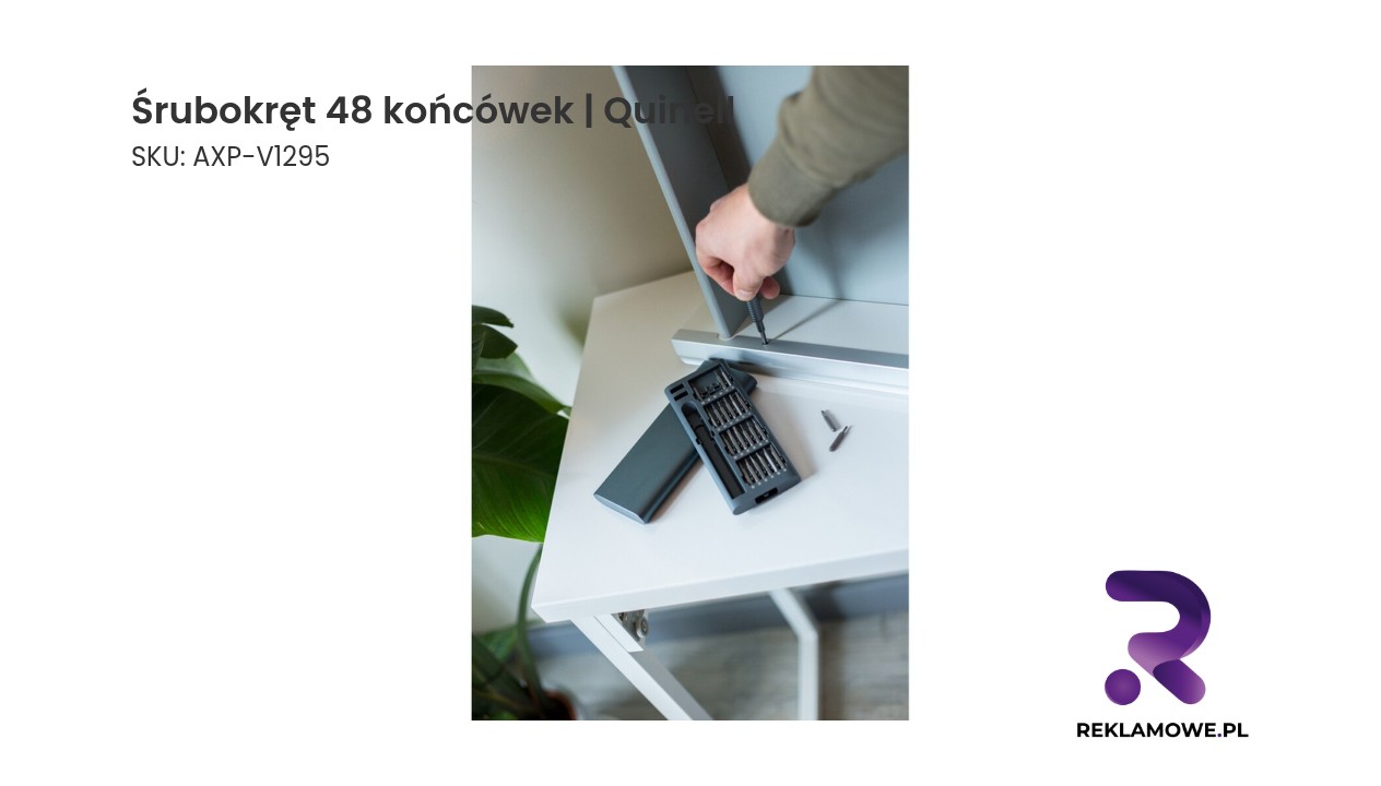 Śrubokręt, 48 końcówek | Quinell Śrubokręt 48 końcówek Quinell – zestaw precyzyjnych bitów do napraw i majsterkowania